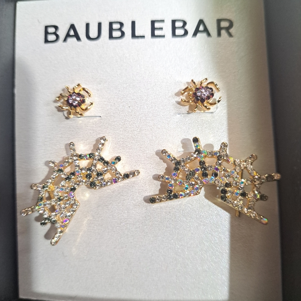 NEW IN BOX BAUBLEBAR SPIDER/WEB JACKET EARRINGS